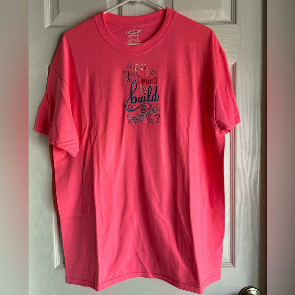 Hot Pink Embroidered T-shirt